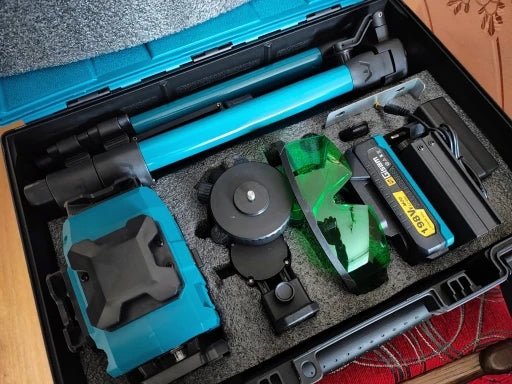 Niveau laser 4D 16 lignes 360° Gisam — Faisceau vert — Compatible Makita 18V — Coffret complet