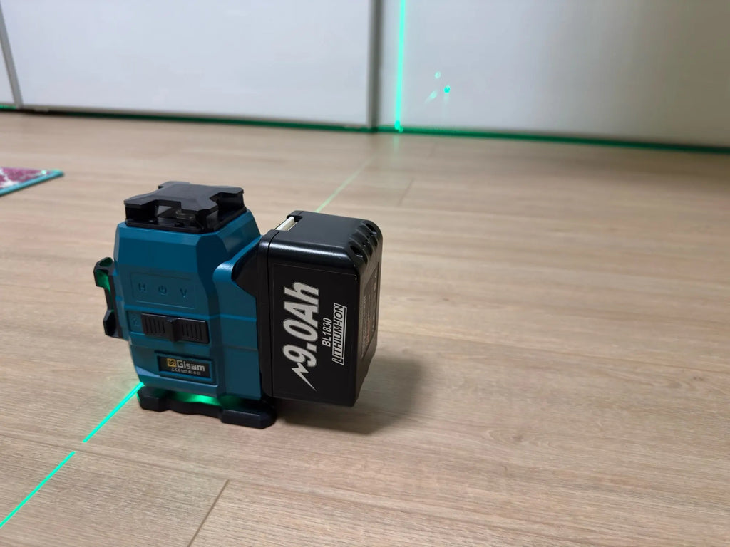 Niveau laser 4D 16 lignes 360° Gisam — Faisceau vert — Compatible Makita 18V — Coffret complet