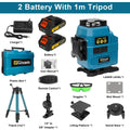Niveau laser 4D 16 lignes 360° Gisam — Faisceau vert — Compatible Makita 18V — Coffret complet