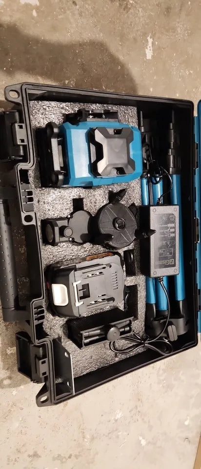 Niveau laser 4D 16 lignes 360° Gisam — Faisceau vert — Compatible Makita 18V — Coffret complet