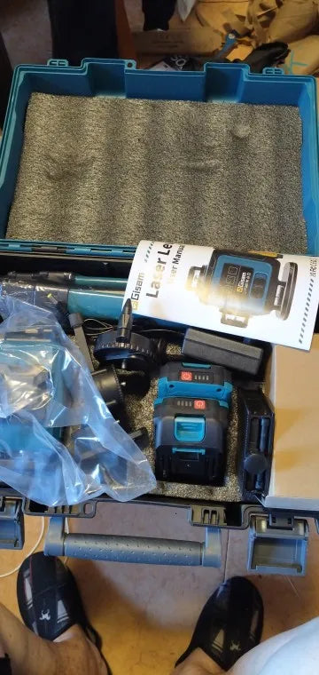 Niveau laser 4D 16 lignes 360° Gisam — Faisceau vert — Compatible Makita 18V — Coffret complet