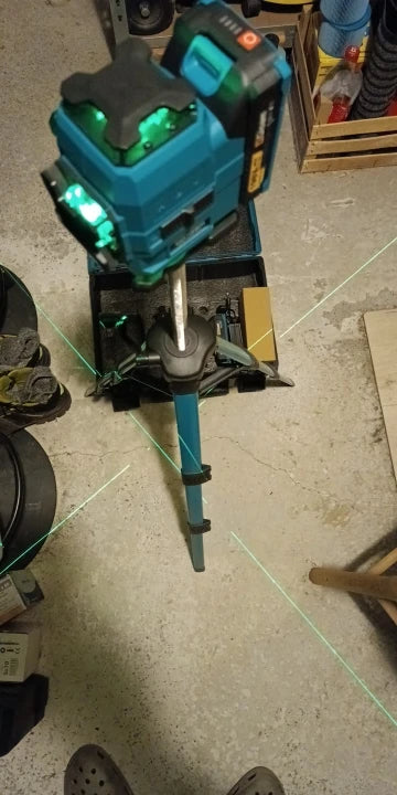 Niveau laser 4D 16 lignes 360° Gisam — Faisceau vert — Compatible Makita 18V — Coffret complet