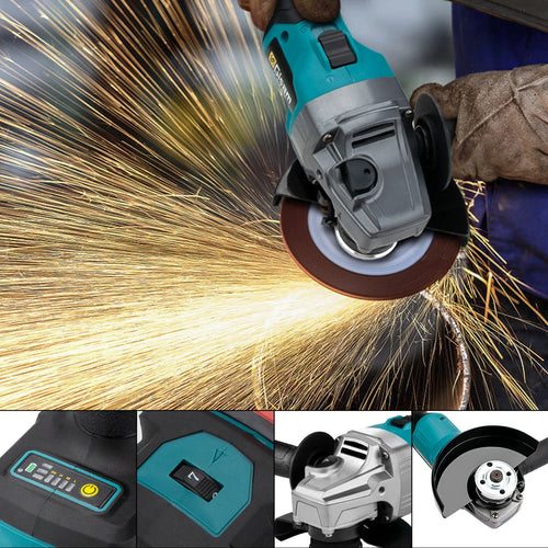 Meuleuse d'angle sans fil 18V 125mm 7 vitesses Gisam — Moteur brushless — Compatible Makita