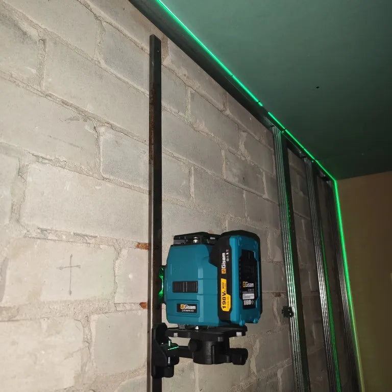 Niveau laser 4D 16 lignes 360° Gisam — Faisceau vert — Compatible Makita 18V — Coffret complet