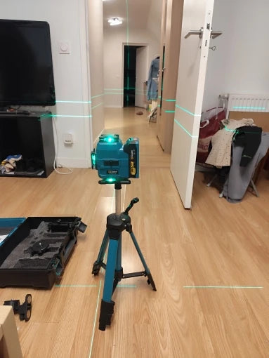 Niveau laser 4D 16 lignes 360° Gisam — Faisceau vert — Compatible Makita 18V — Coffret complet