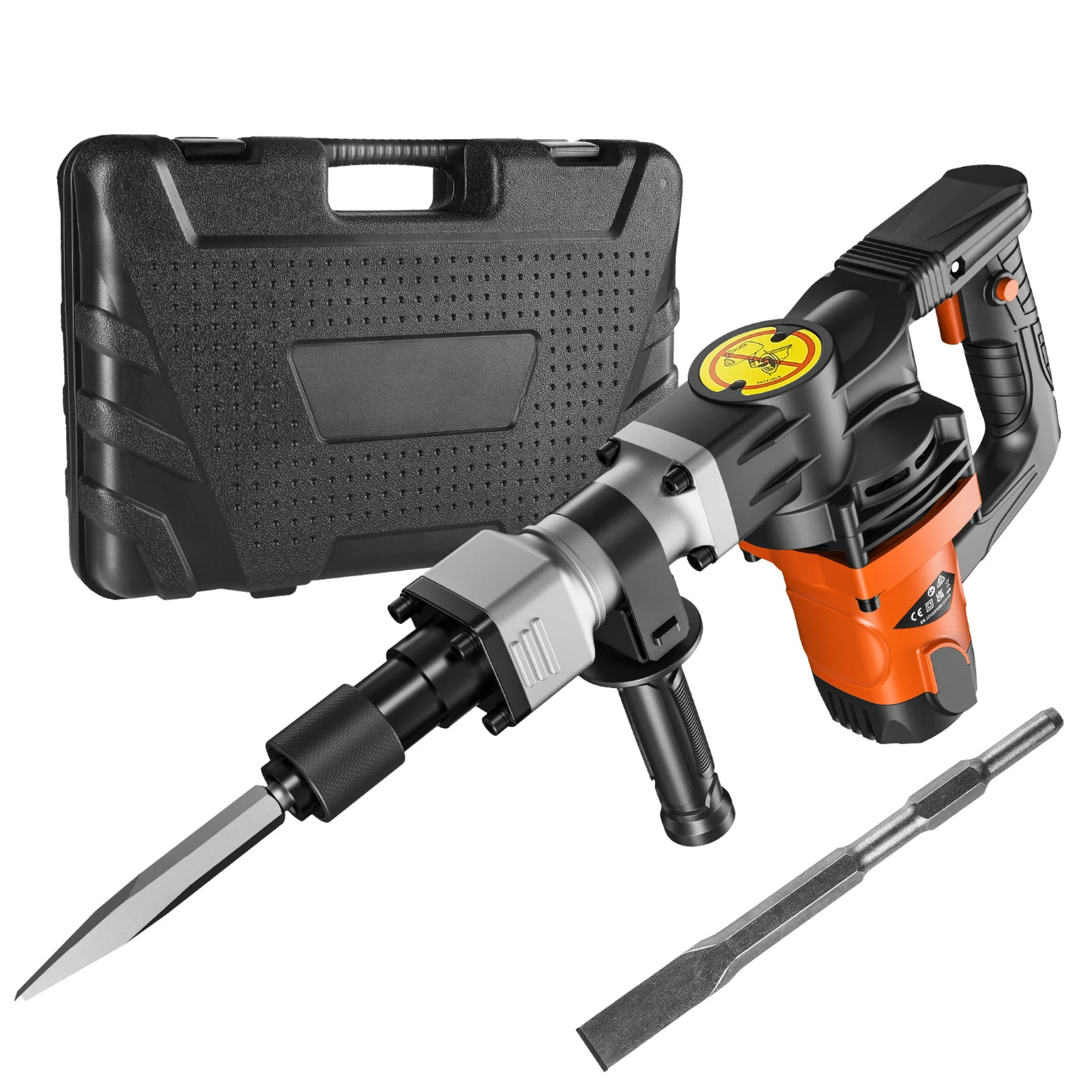 Marteau piqueur électrique 1400W — 2900 BPM — Coffret complet + 2 burins