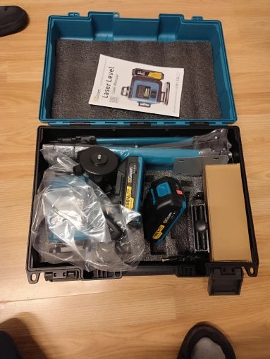Niveau laser 4D 16 lignes 360° Gisam — Faisceau vert — Compatible Makita 18V — Coffret complet