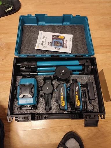 Niveau laser 4D 16 lignes 360° Gisam — Faisceau vert — Compatible Makita 18V — Coffret complet
