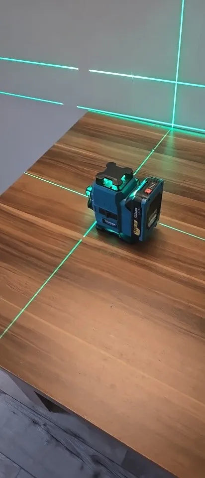Niveau laser 4D 16 lignes 360° Gisam — Faisceau vert — Compatible Makita 18V — Coffret complet